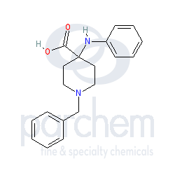 4-(phenylamino)-1-benzyl-4-piperidinecarboxylic acid distributor cas: 85098-64-2 c19h22n2o2 chemical structure