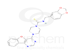 chemicalstructure-n-1-3-benzodioxol-5-ylmethyl-4-1-benzofuro-3-2-d-pyrimidin-4-yl-piperazine-1-carbothioamide