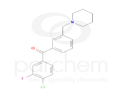 368650 4-chloro-3-fluoro-3'-piperidinomethyl benzophenone chemical structure