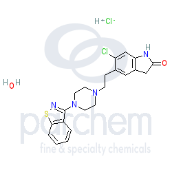 ziprasidone hydrochloride distributor cas: 138982-67-9 c21-h21-cl-n4-o-s.cl-h.h2-o chemical structure