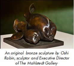 An original bronze sculpture by Oshi Rabin, artist and Executive Director of The Mahlstedt Gallery